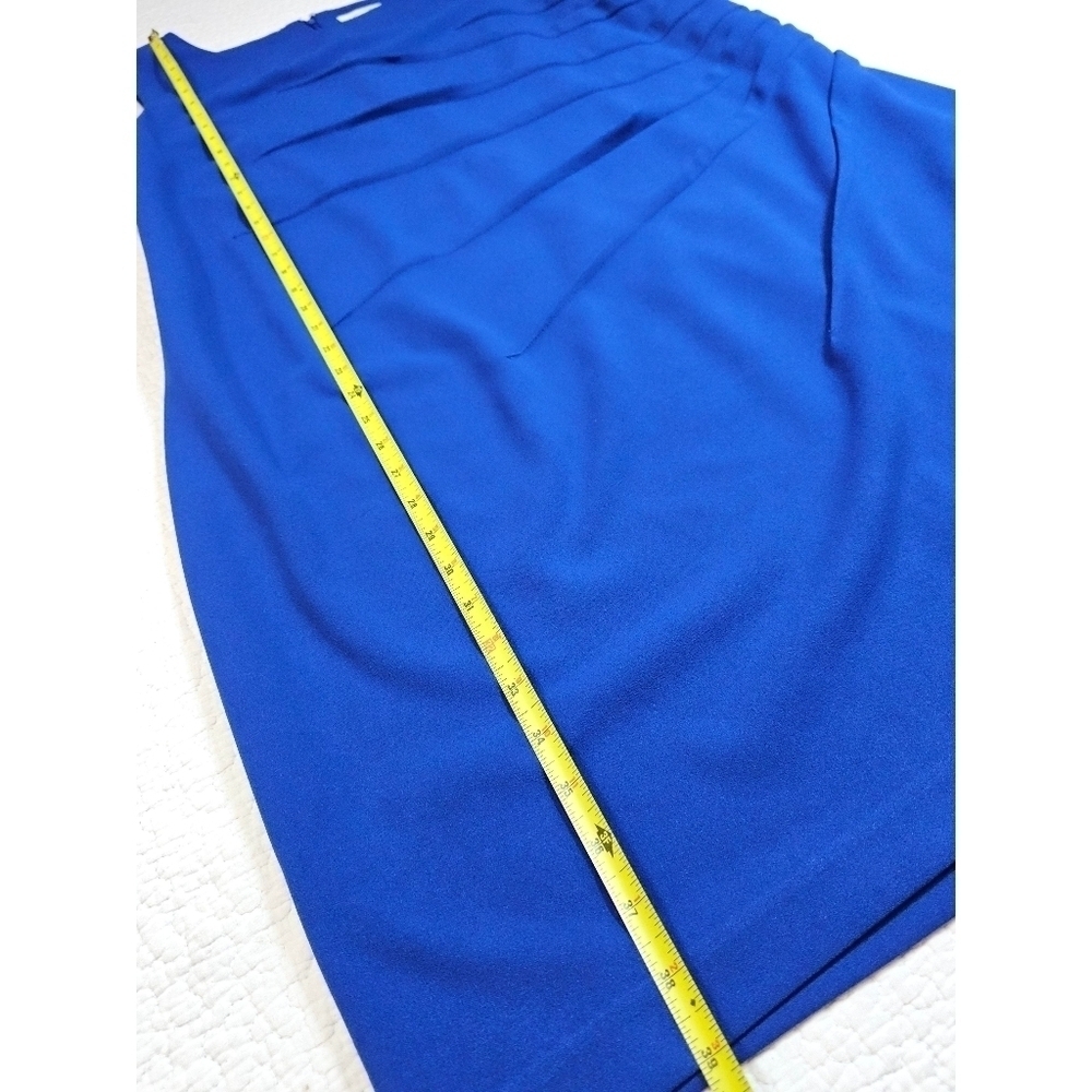 Calvin Klein Royal Blue Starburst Pleated Sheath Dress - Picture 4 of 8